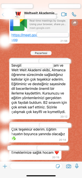 Öğrenci whatsapp üzerinden gödnerdiği yorum