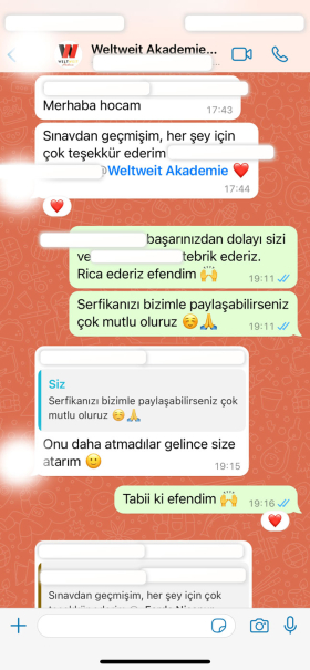 Öğrenci whatsapp üzerinden gödnerdiği yorum