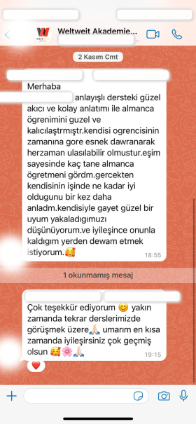 Öğrenci whatsapp üzerinden gödnerdiği yorum