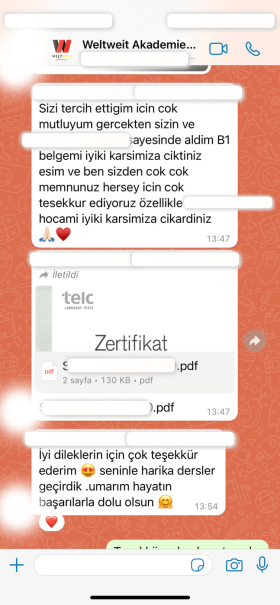 Öğrenci whatsapp üzerinden gödnerdiği yorum